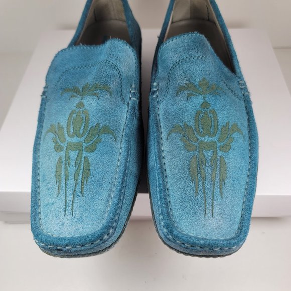 Impulse Men's Designer Casual Slip-on Shoes In Blue Brushed Suede - Picture 5 of 7